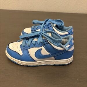 Boys Baby Blue and White Nike Dunks Size 12C